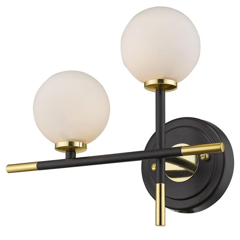 Бра Galant Sconce gold left Золотой Черный Белое матовое стекло в Омске | Loft Concept 