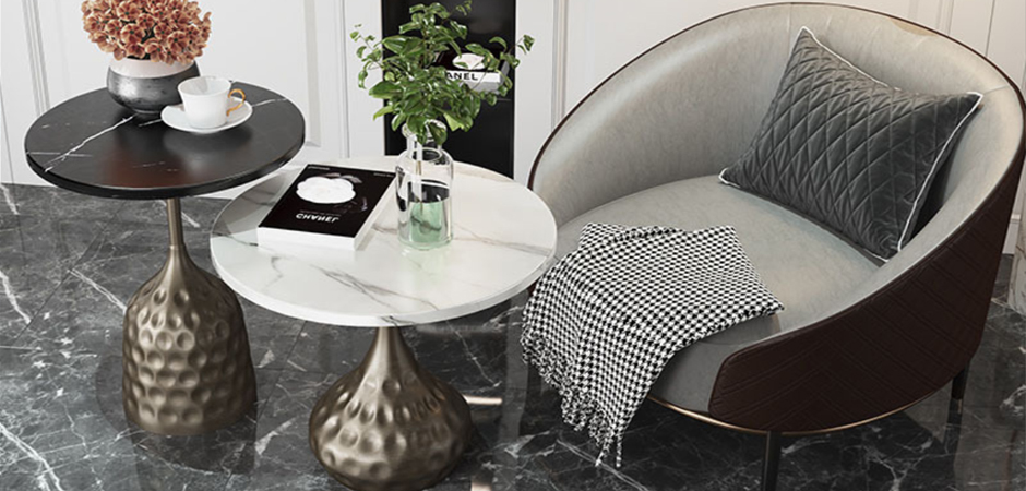 Приставной стол Cluster Surface Bronze Black Stone Side Table Приставной стол Cluster Surface Bronze Black Stone Side Table - Loft-Concept в Омске