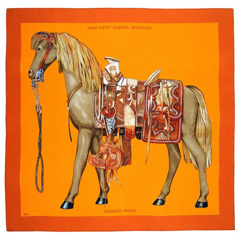 Плед Hermes Horse Orange Plaid Оранжевый в Омске | Loft Concept 