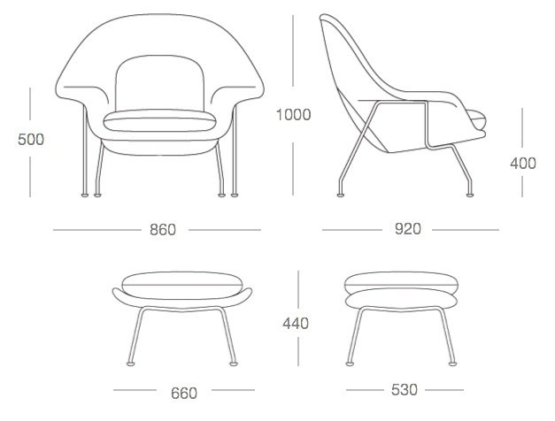 Кресло Womb Chair and Ottoman в Омске