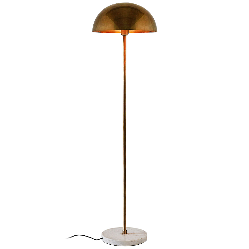 Торшер Riverside Floor Lamp Brass Латунь Белый Мрамор Bianco в Омске | Loft Concept 