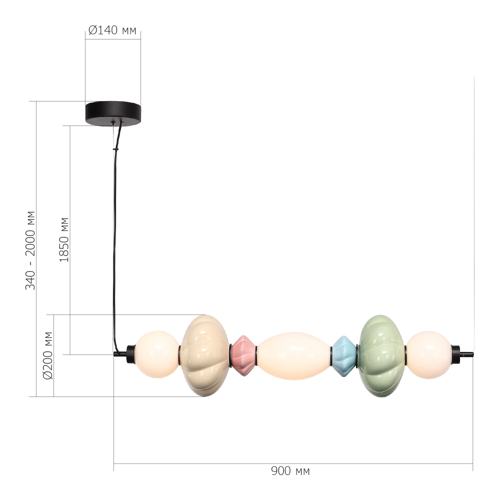 Подвесной светильник линейный с керамическими элементами 24W LED Fragrant Light в Омске