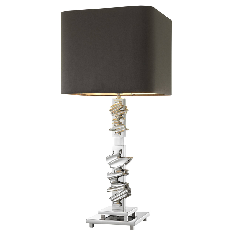 Настольная лампа Eichholtz Table Lamp Abruzzo Nickel Никель Серый в Омске | Loft Concept 