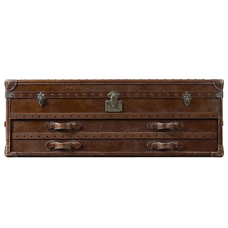 Restoration Hardware Mayfair Steamer Trunk Low Chest Коричневый винтаж в Омске | Loft Concept 