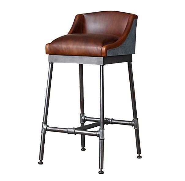 Барный стул Iron Scaffold Bar stool brown Коричневый Серый в Омске | Loft Concept 