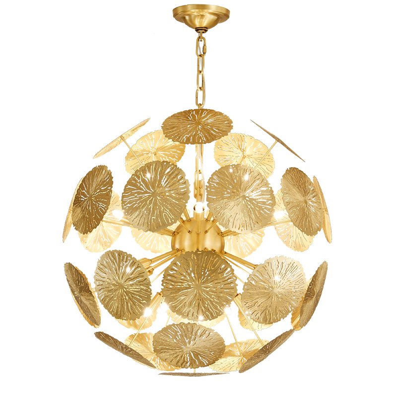 Люстра GLOBAL VIEWS LILY PAD Chandelier Латунь в Омске | Loft Concept 