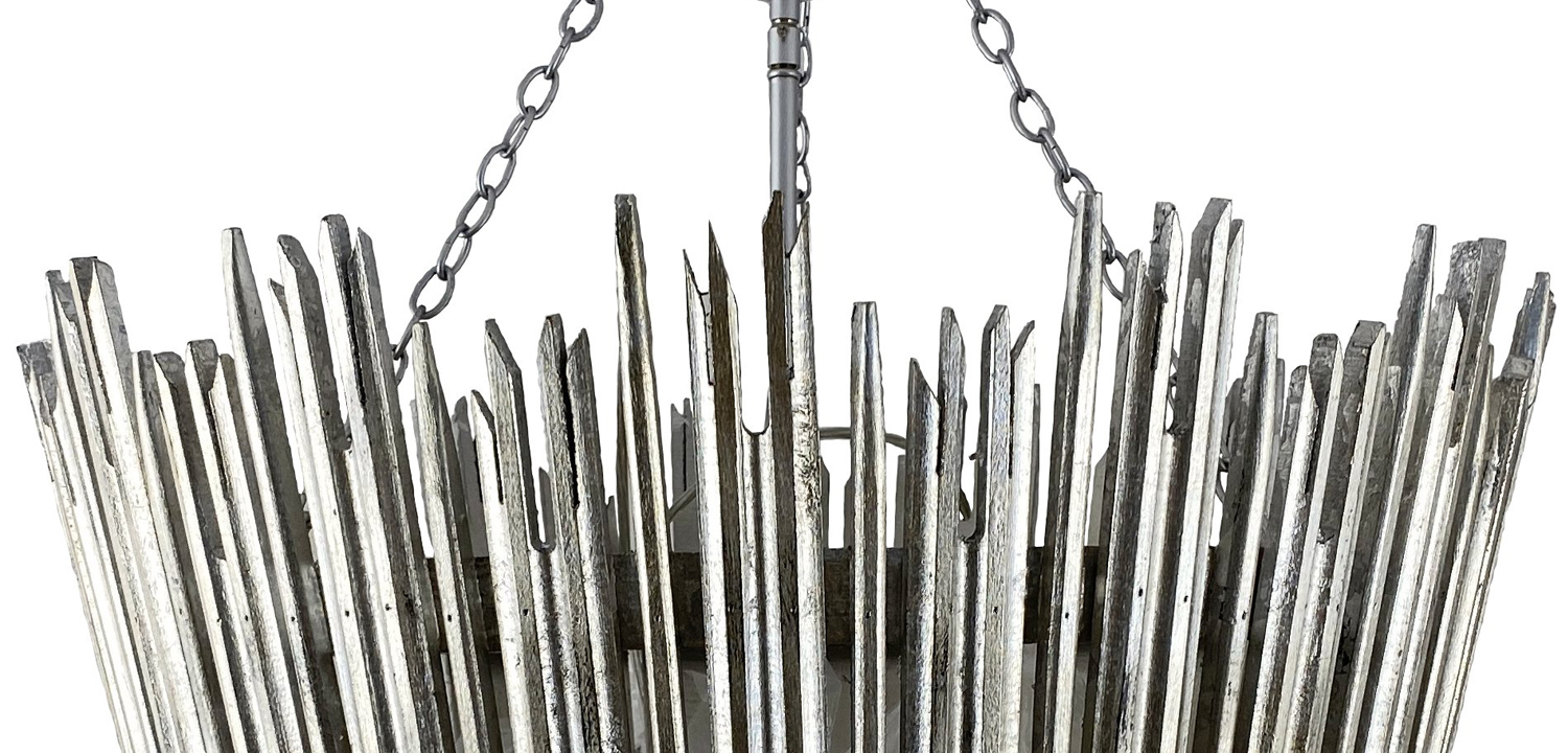 Люстра Ragna Silver Wooden Rods Chandelier - фото