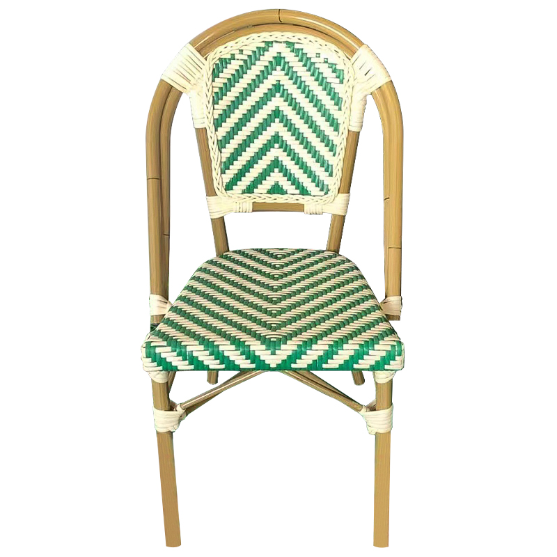 Стул ротанг Wicker Fabian Rattan Chair Green Древесина Зеленый Бежевый в Омске | Loft Concept 