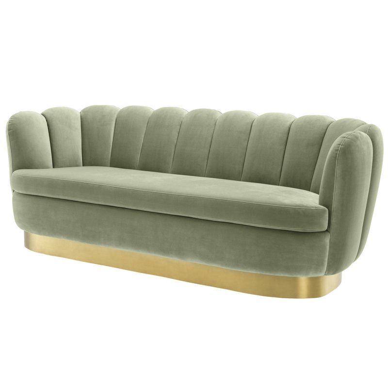 Диван Eichholtz Sofa Mirage pistache green Зеленый шалфей Латунь в Омске | Loft Concept 