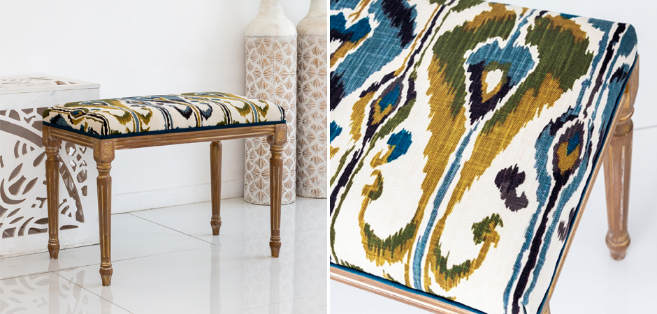 Банкетка Ikat Pattern из натурального бука Банкетка Ikat Pattern из натурального бука - Loft-Concept в Омске