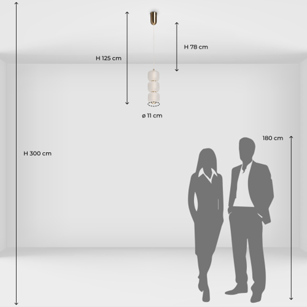 Подвесной светильник с 3-мя округлыми матовыми плафонами из белого стекла Golden Swirl в Омске