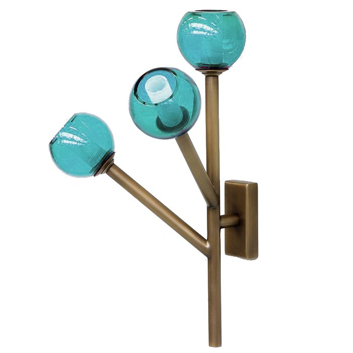 Бра Last Night Wall Lamp Turquoise Латунь Бирюзовый в Омске | Loft Concept 