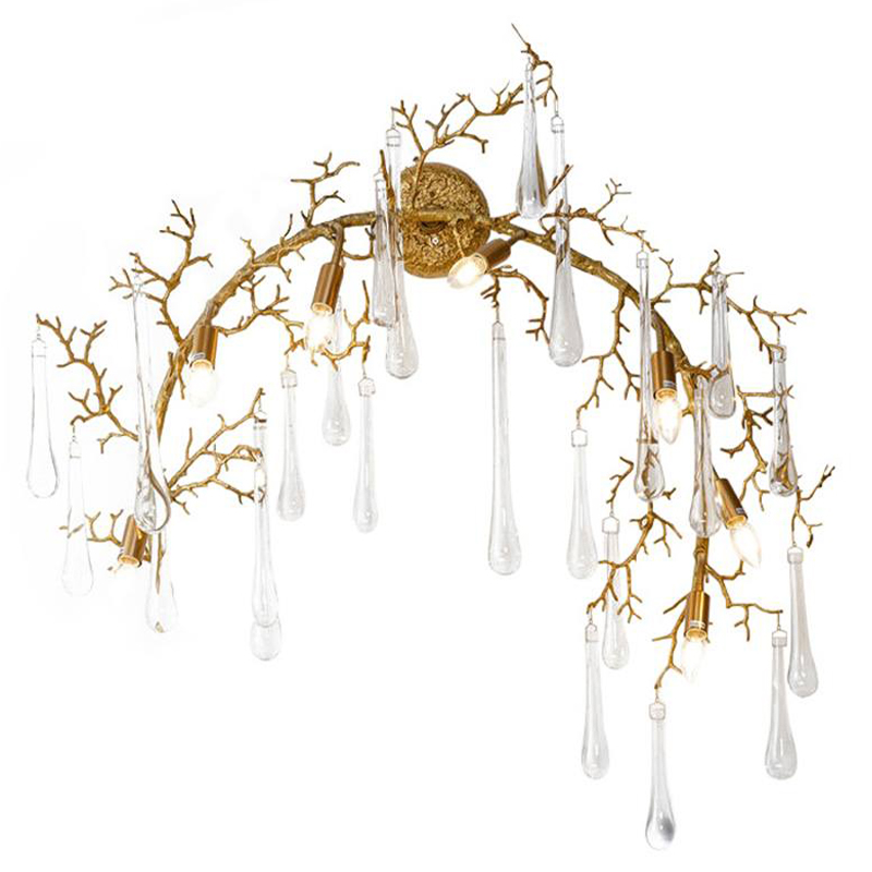 Бра Droplet Branch Gold Wall Lamp Золотой Прозрачное Стекло в Омске | Loft Concept 