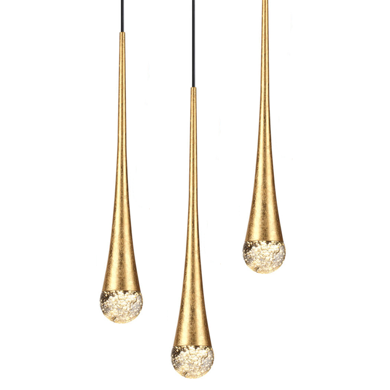 Подвесной светильник Golden Drop Lamp Золотой Прозрачное Стекло в Омске | Loft Concept 