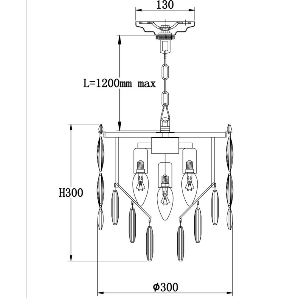 Люстра круглая с хрустальными подвесками на серебряном каркасе Roul Crystal Light в Омске