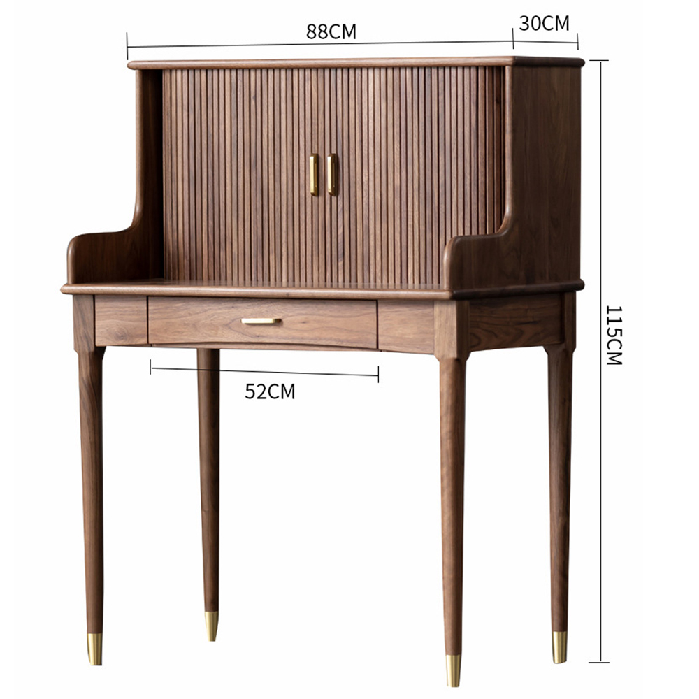 Туалетный стол деревянный с ящиком и зеркалом Moon Walnut Furniture Туалетный стол деревянный с ящиком и зеркалом Moon Walnut Furniture в Омске