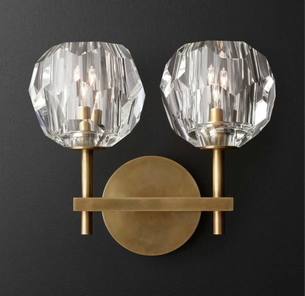 Бра Бра RH Boule de Cristal Double Sconce Brass Латунь в Омске | Loft Concept 