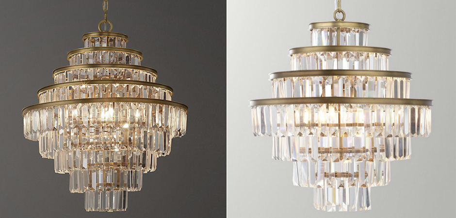 Люстра RH Alaine Crystal Large Pendant Antiqued Brass Люстра RH Alaine Crystal Large Pendant Antiqued Brass - Loft-Concept в Омске