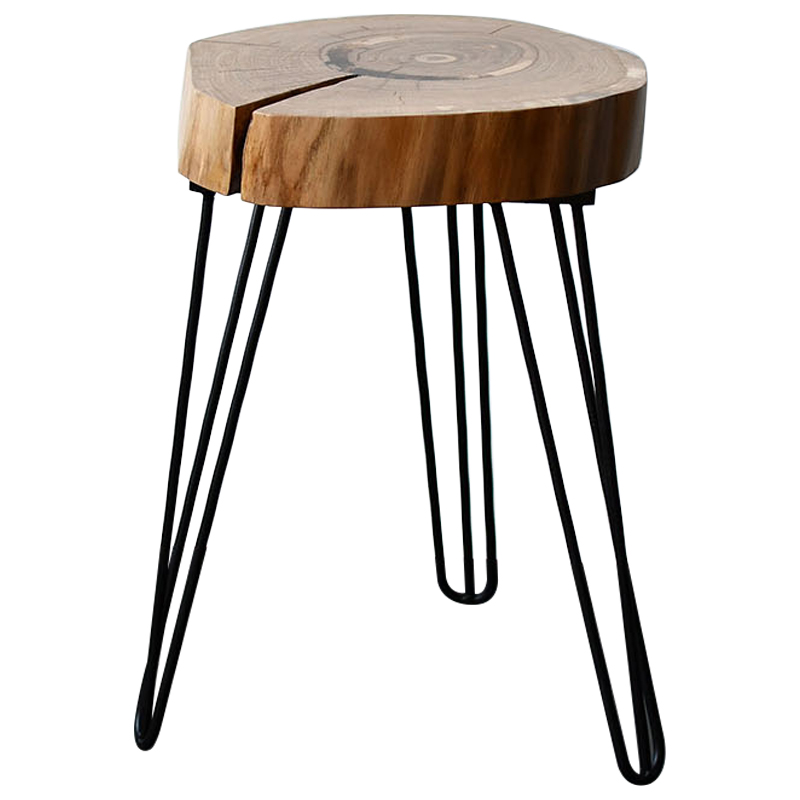 Приставной стол Morley Industrial Metal Rust Side Table Светлый дуб Черный в Омске | Loft Concept 