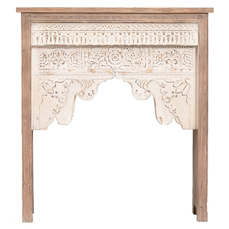 Консоль Indian Antique White Furniture Indra Console Бежевый Древесина в Омске | Loft Concept 