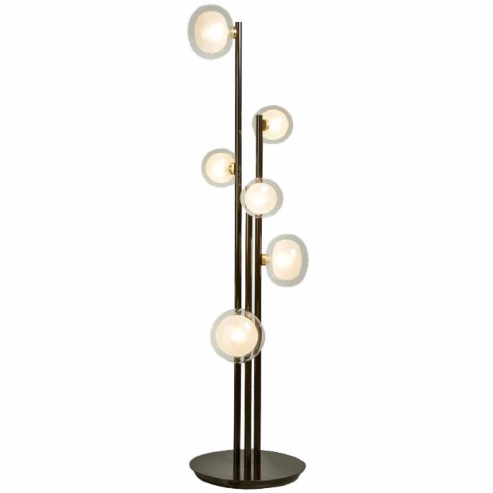 Торшер NABILA Floor Lamp Черный Глянцевое золото в Омске | Loft Concept 