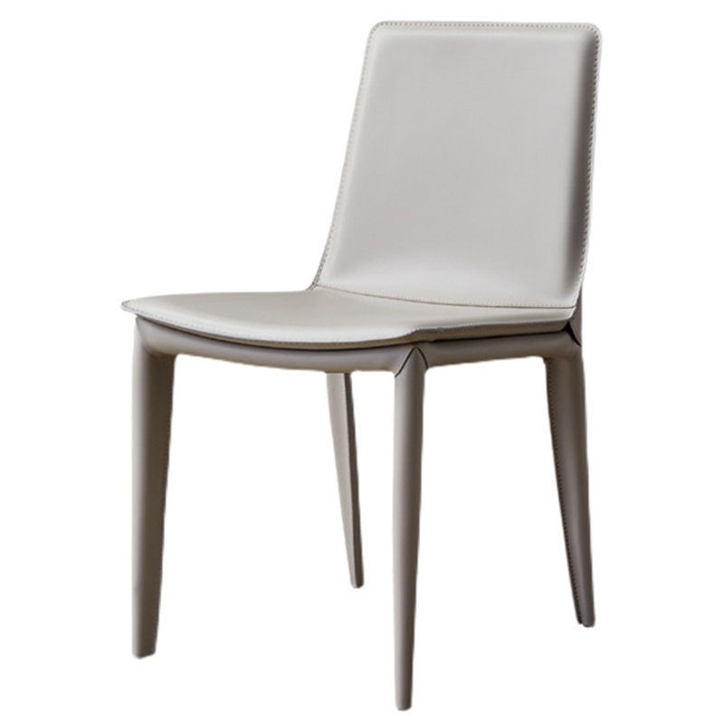 Стул с кожаной обивкой Elbert Chair White Белый Белый в Омске | Loft Concept 