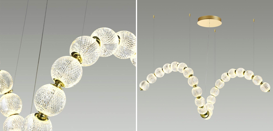 Светодиодная люстра Crystal Globule Spiral Золото Светодиодная люстра Crystal Globule Spiral Золото - Loft-Concept в Омске