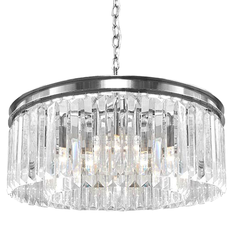 Люстра RH Odeon Chandelier Silver 65 Прозрачное Стекло Серебряный в Омске | Loft Concept 