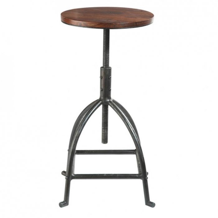 Барный стул Industrial Bar Oak Barstool Сталь Коричневый в Омске | Loft Concept 