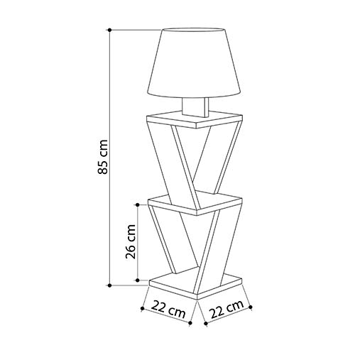 Торшер белый с каркасом с 2-мя полками и тканевым абажуром KOZENA SIDE FLOOR LAMP WHITE в Омске