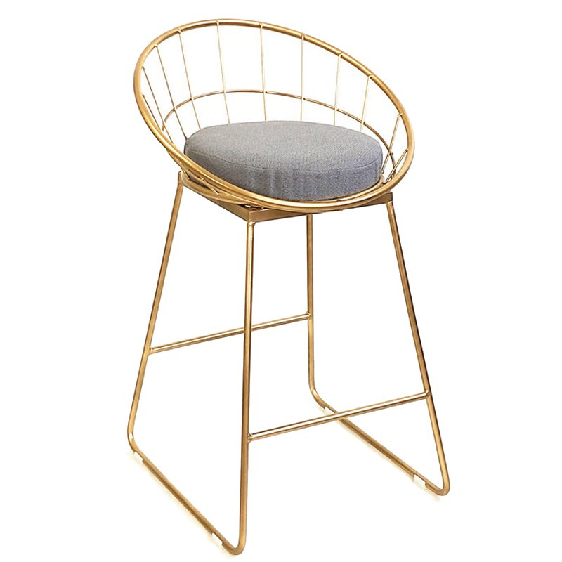 Барный стул Iron bar chair Golden Глянцевое золото Серый в Омске | Loft Concept 