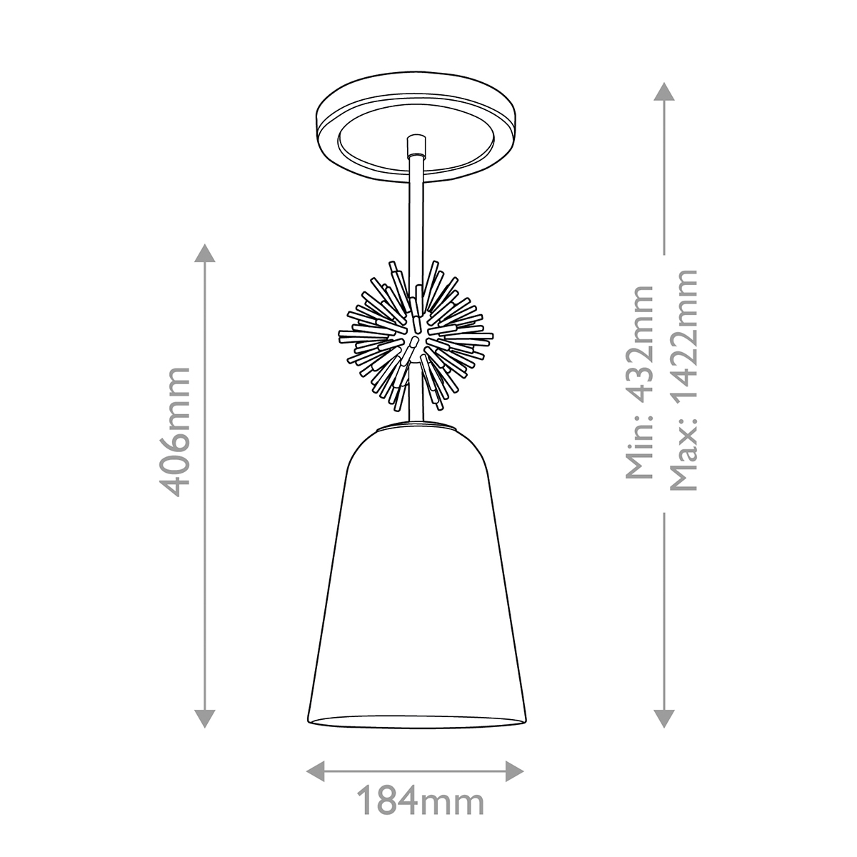 Подвесной светильник золотого цвета с колоколообразным стеклянным плафоном и декоративным элементом Elstead Lighting в Омске