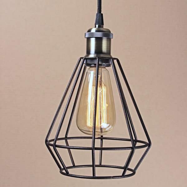 Подвесной светильник Wire Cage Pendant Punch Black Черный в Омске | Loft Concept 