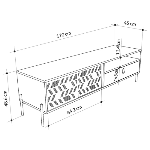 ТВ-тумба с раздвижными дверцами Mallin Metal TV Stand в Омске