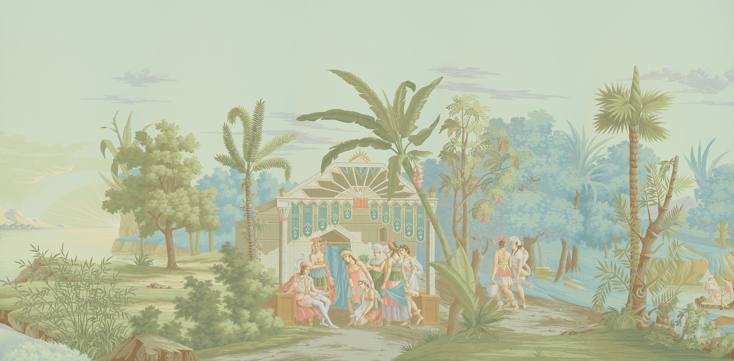 Обои ручная роспись The Incas Pastel on scenic paper Обои ручная роспись The Incas Pastel on scenic paper - постер Loft-Concept в Омске