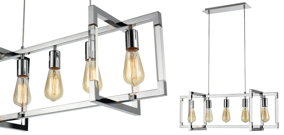Подвесной светильник Transparent Strips Chromium 5 Подвесной светильник Transparent Strips Chromium 5 - Loft-Concept в Омске