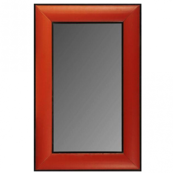 Зеркало настенное Leather Lux Mirror Square Red Красный в Омске | Loft Concept 