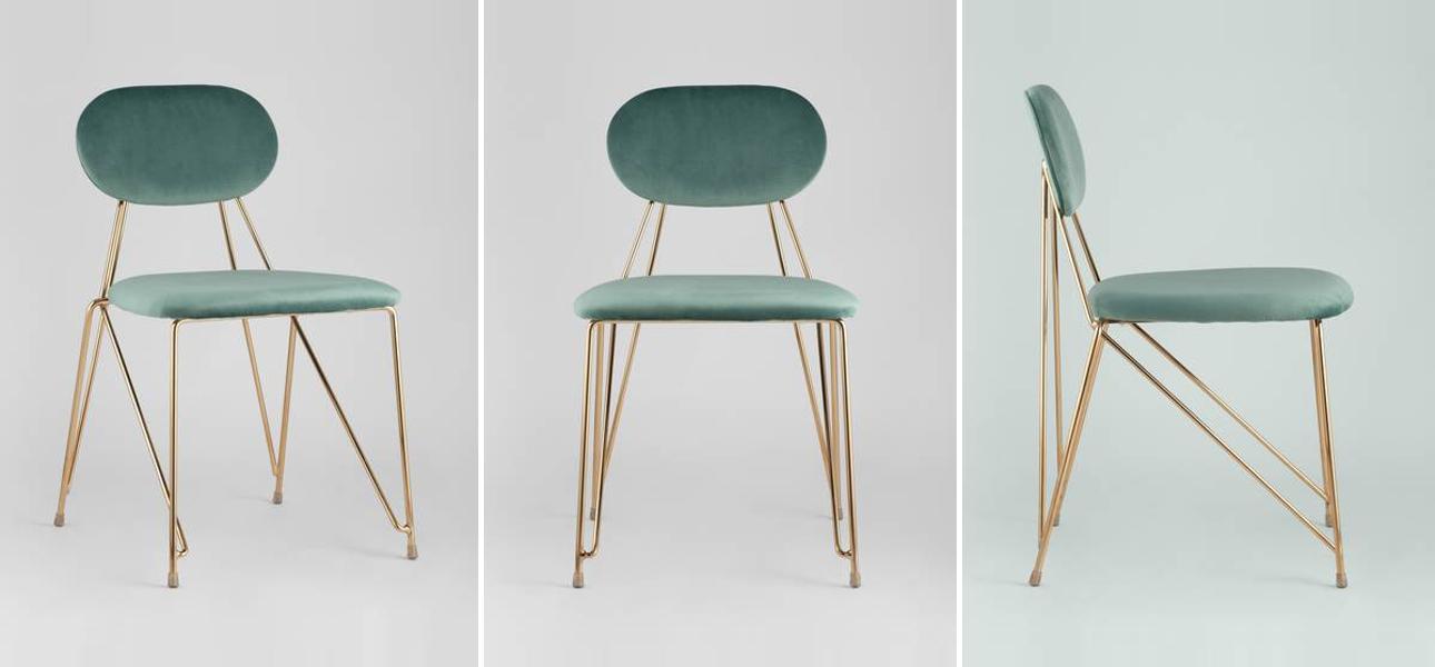 Стул Alice Chair Велюр Мятный цвет - фото