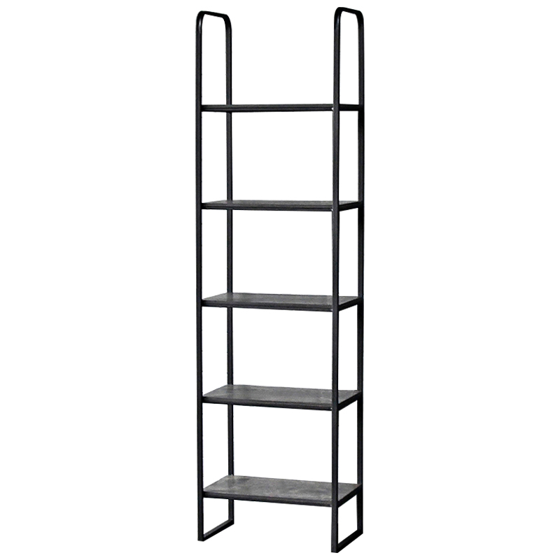 Стеллаж Ayman Graphite Industrial Metal Rust Rack Черный Дерево Серый в Омске | Loft Concept 