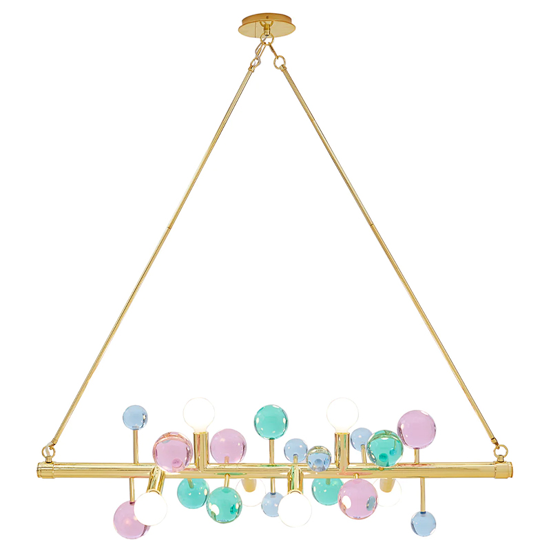 Светильник Jonathan Adler GLOBO SIX-LIGHT LINEAR CHANDELIER Multi Мульти Золотой в Омске | Loft Concept 