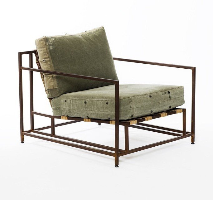 Кресло Inheritance Armchair Olive Military Fabric Оливковый в Омске | Loft Concept 