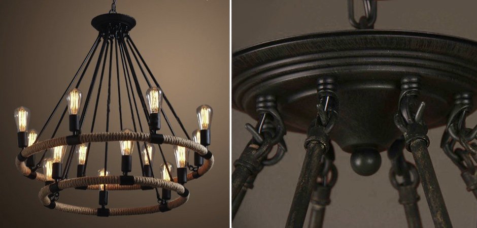 Люстра Round Tube Double Loft Rope Light Люстра Round Tube Double Loft Rope Light - Loft-Concept в Омске