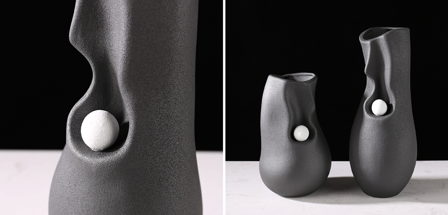 Ваза Molecule Collection Rhea Black Vase - фото