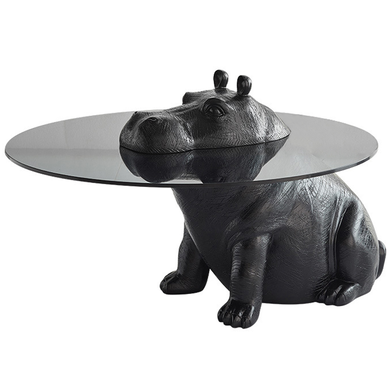 Кофейный Стол Бегемот Hippo Sitting Coffee Table Черный Прозрачный в Омске | Loft Concept 