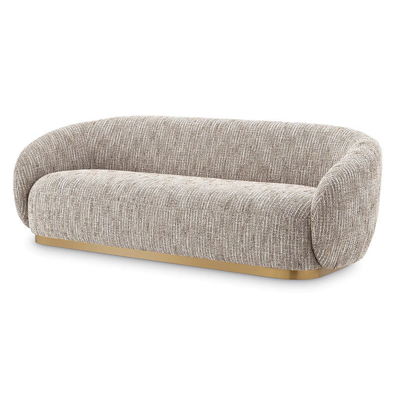 Диван Eichholtz Sofa Brice Mademoiselle Beige Бежево-серый Латунь в Омске | Loft Concept 