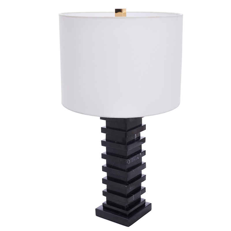 Настольная лампа Iobhar Marble Table lamp Черный Белый в Омске | Loft Concept 