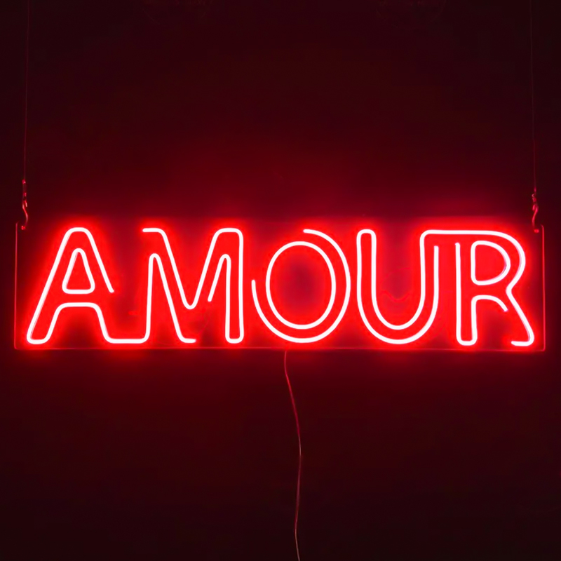 Неоновая настенная лампа Amour Neon Wall Lamp Прозрачный Красный в Омске | Loft Concept 