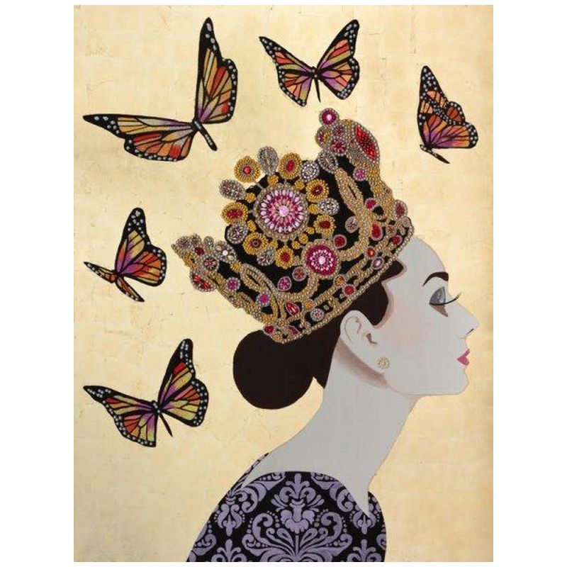 Картина Audrey with Crown and Monarch Butterflies Мульти в Омске | Loft Concept 