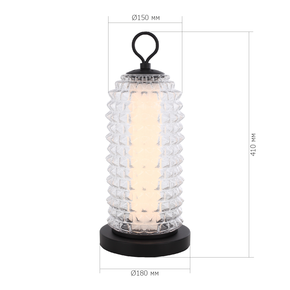 Настольная лампа с прозрачным факутрным стеклянным плафоном Sonora в Омске