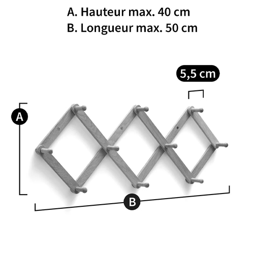 Настенная деревянная раздвижная вешалка Larson Wood Hanger в Омске